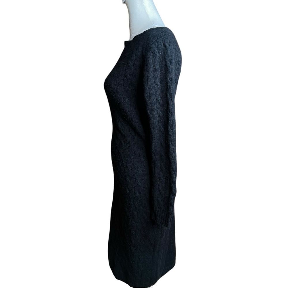 Ralph Lauren black label cashmere cableknit sweater dress size Medium - Picture 7 of 10